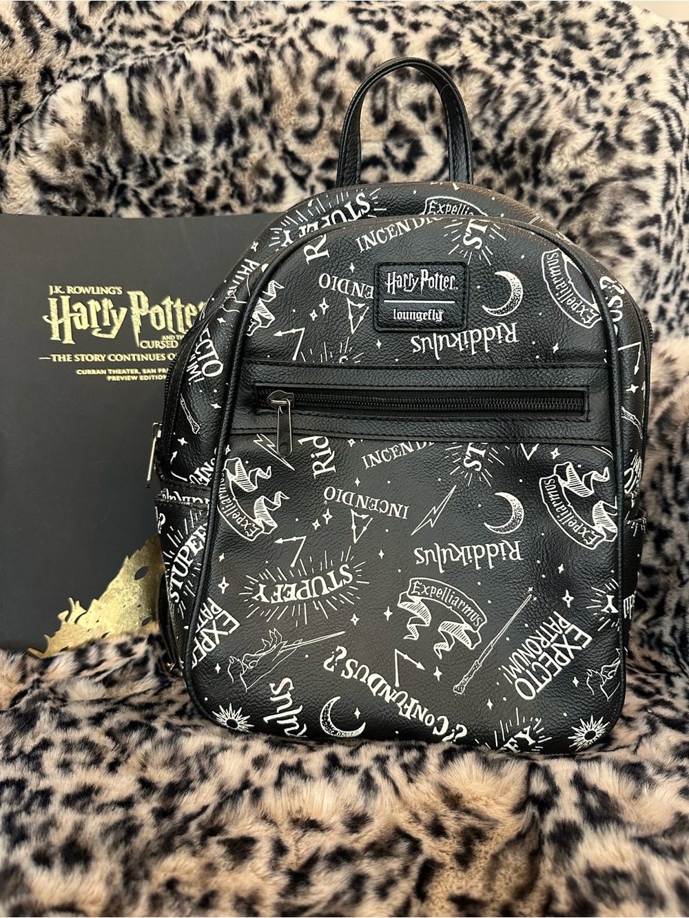 Loungefly Black Harry Potter Script Mini Backpack